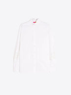 Camisa branca de popelina com renda