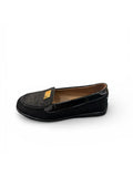 Mocassin preto pele pedraria Dona V