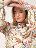 Blusa de gola alta floral Cristina Barros