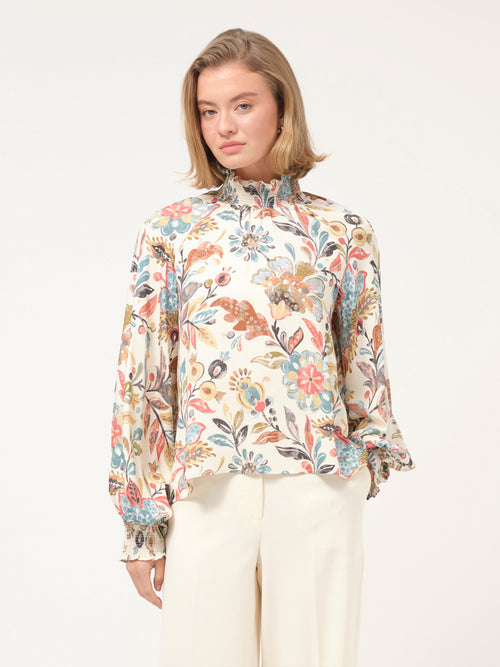 Blusa de gola alta floral Cristina Barros – imagem 2