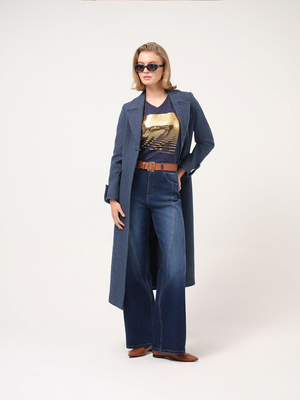 Camisola com mangas 3/4 e lantejoulas Cristina Barros