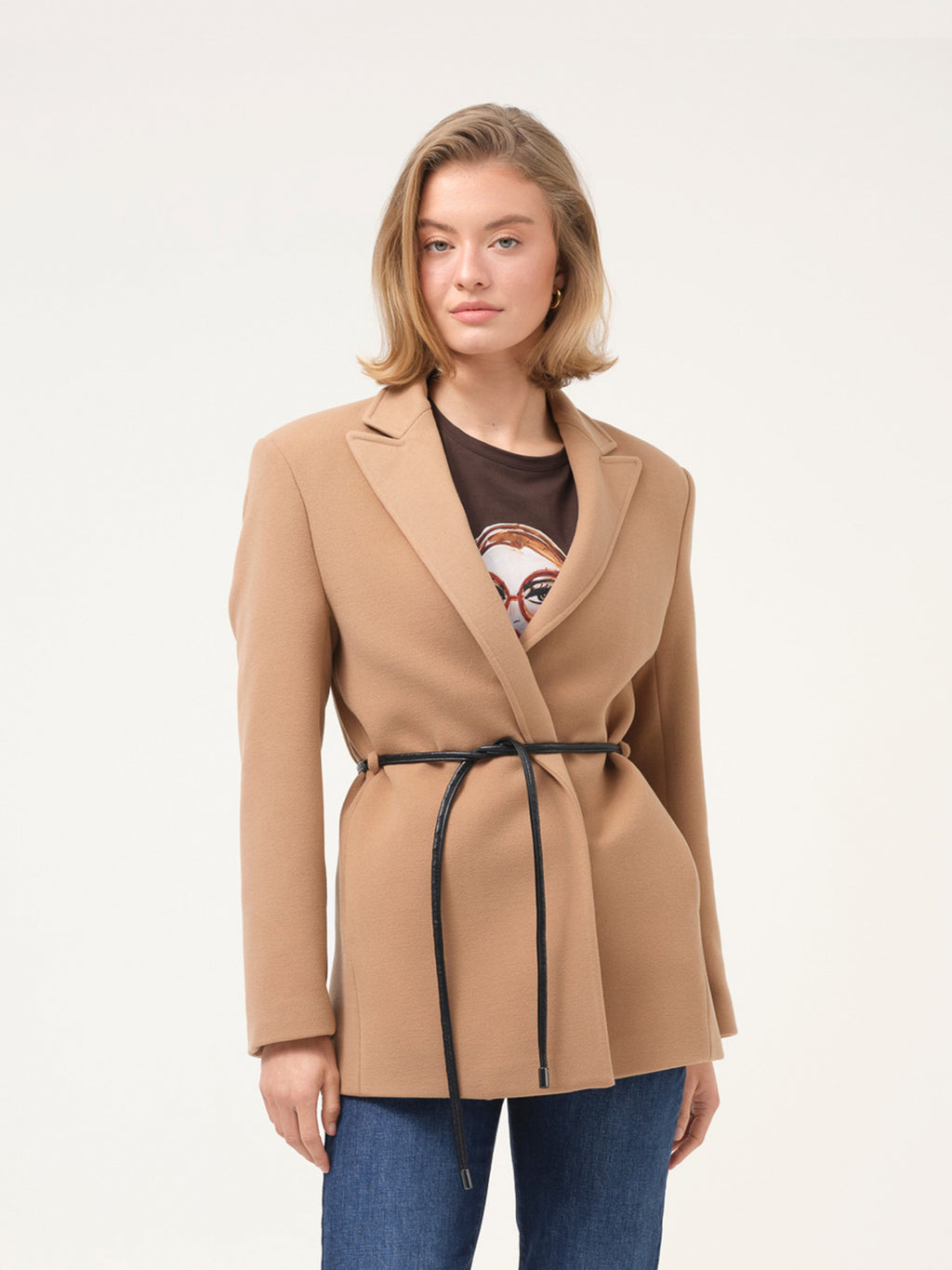 Blazer de fazenda com cinto Cristina Barros