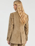 Blazer Vilagallo em bombazina camel com bordados – imagem 3