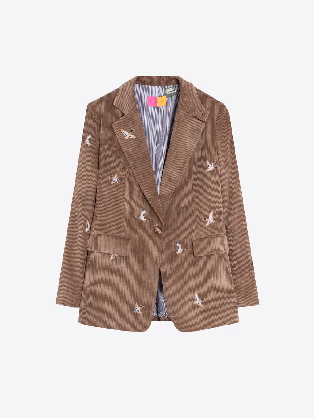 Blazer Vilagallo em bombazina camel com bordados – imagem 4