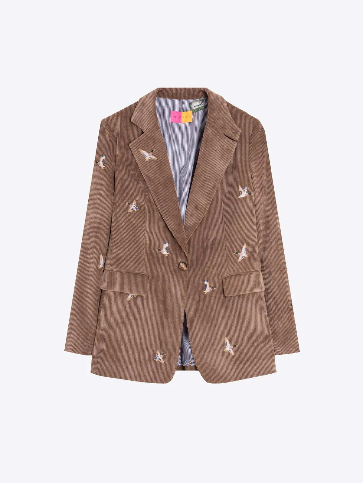 Blazer Vilagallo em bombazina camel com bordados – imagem 4