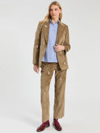 Blazer Vilagallo em bombazina camel com bordados – imagem 2