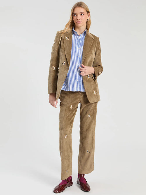 Blazer Vilagallo em bombazina camel com bordados – imagem 2