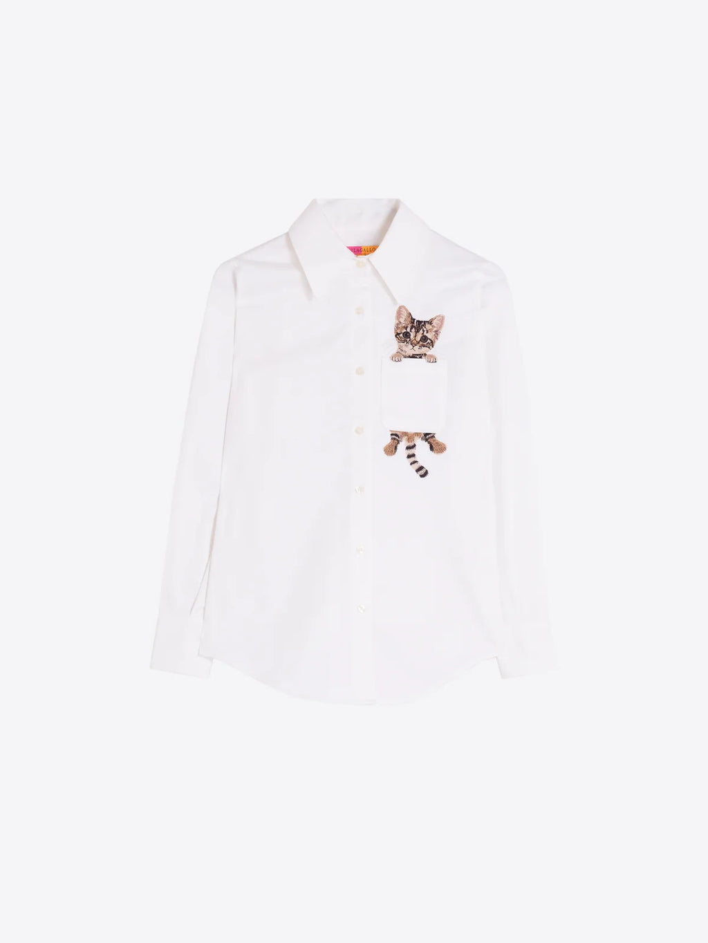 Camisa branca Vilagallo Cat com gato bordado – imagem 4