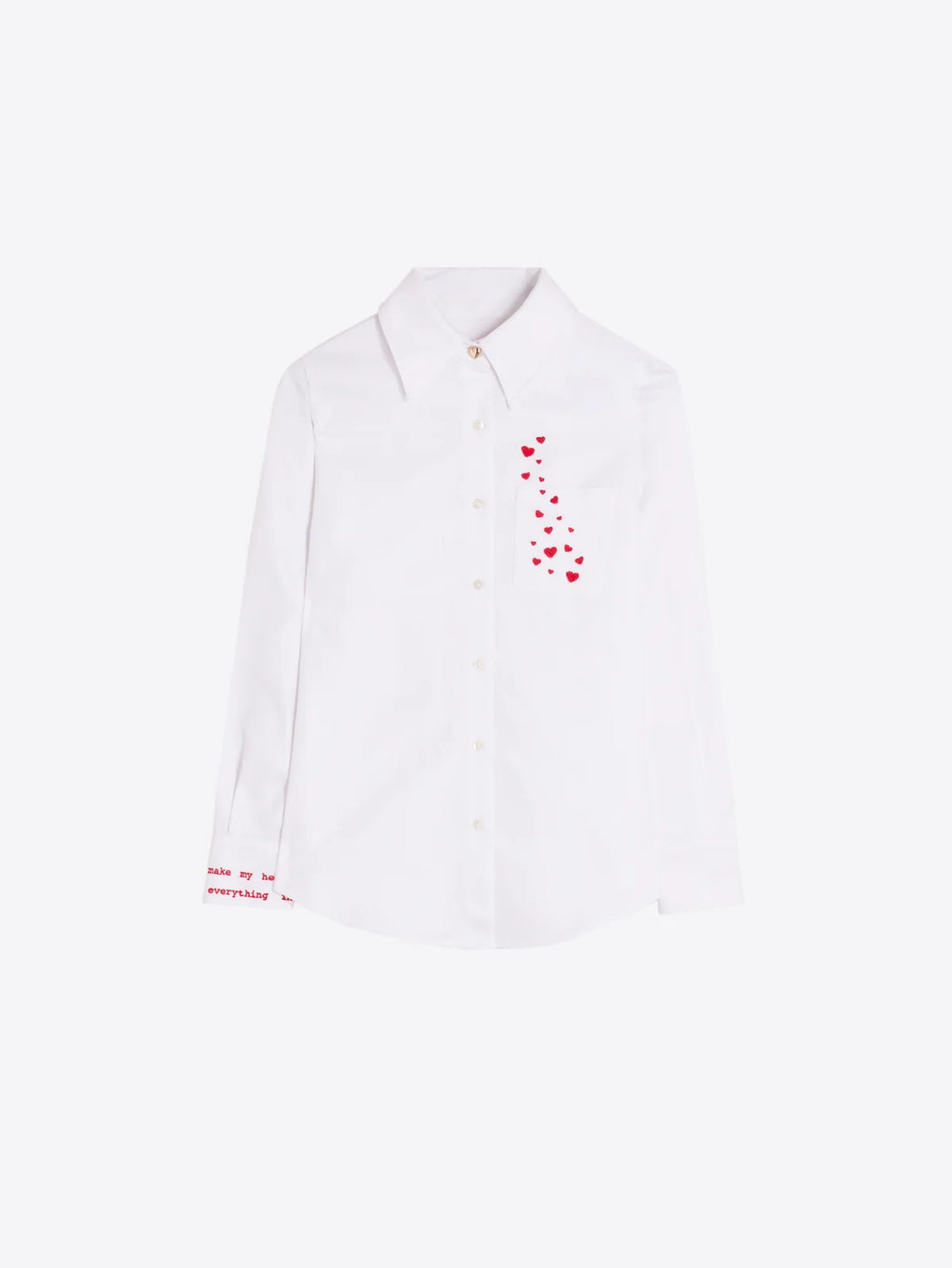 Camisa branca Vilagallo com corações bordados – imagem 4