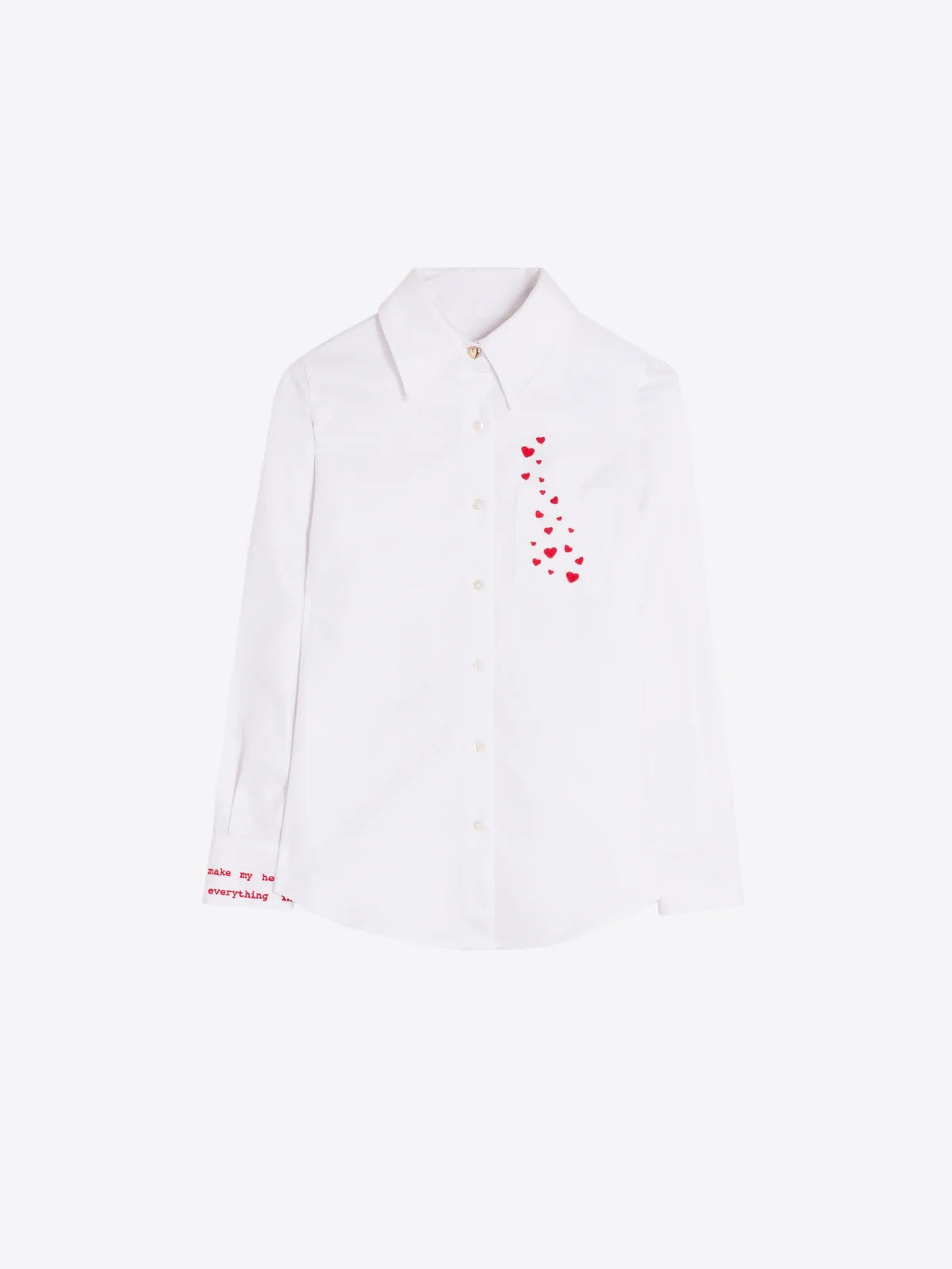 Camisa branca Vilagallo com corações bordados – imagem 4