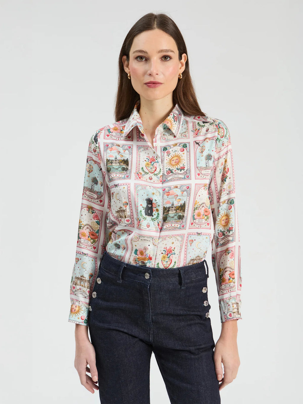 Camisa Vilagallo estampada Madrid Twill – imagem 4
