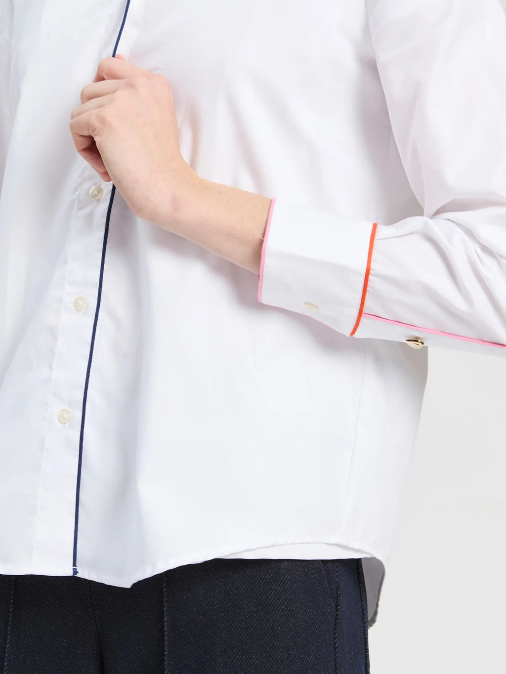 Camisa branca Vilagallo Contrast Piping – imagem 3