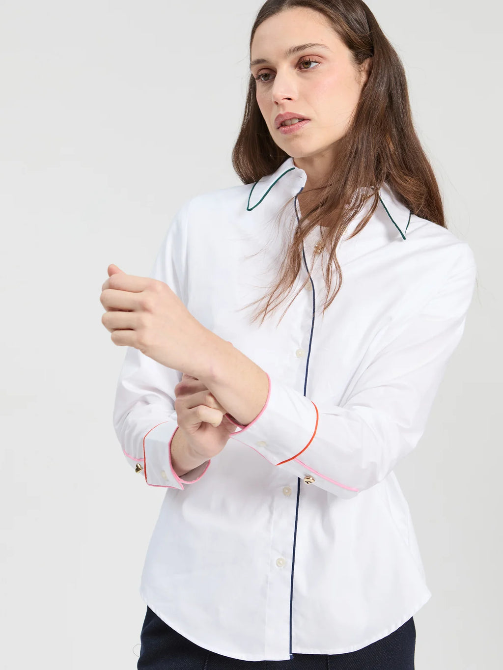 Camisa branca Vilagallo Contrast Piping – imagem 2