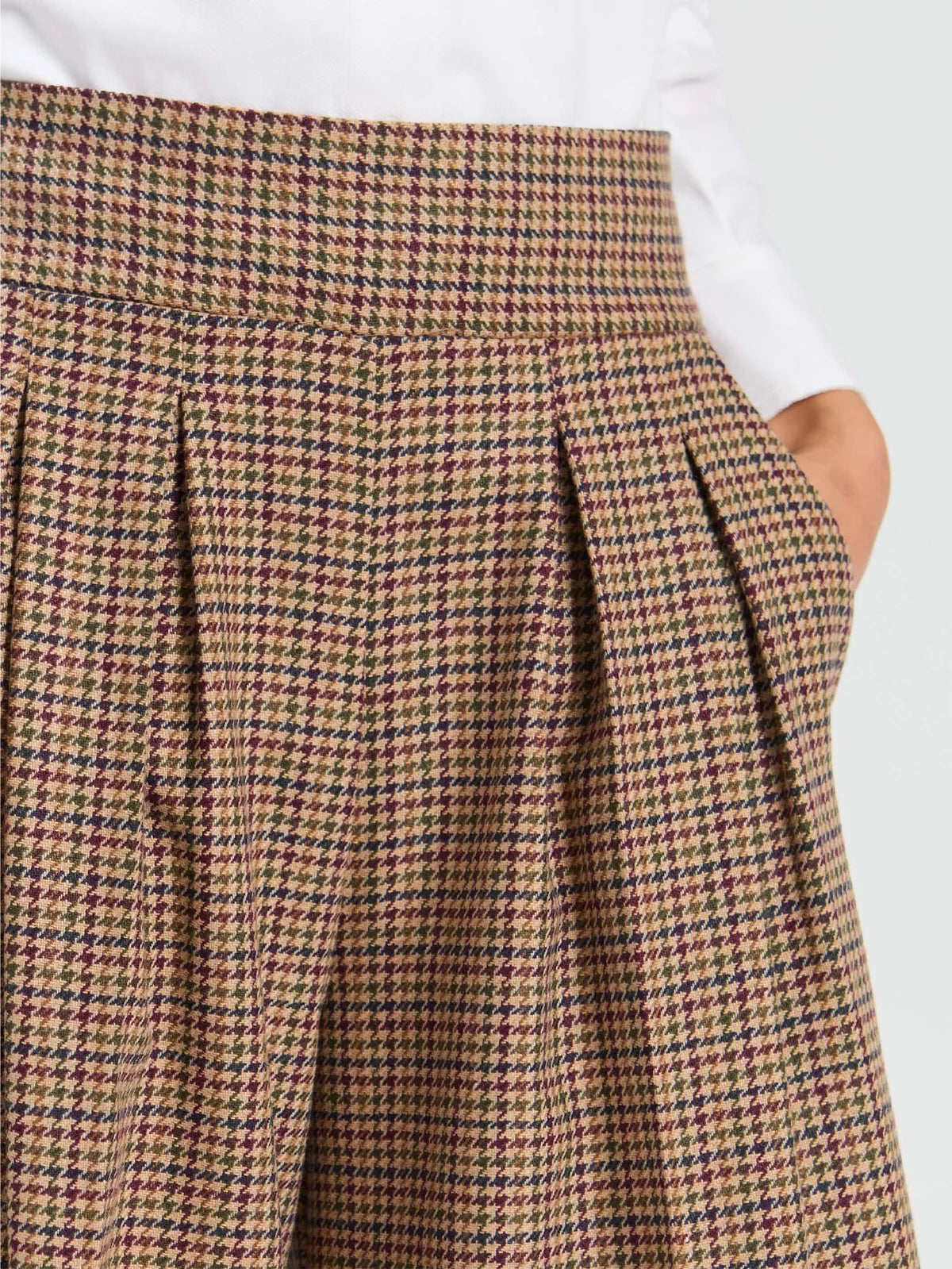 Calças wide leg xadrez castanho Vilagallo – imagem 2