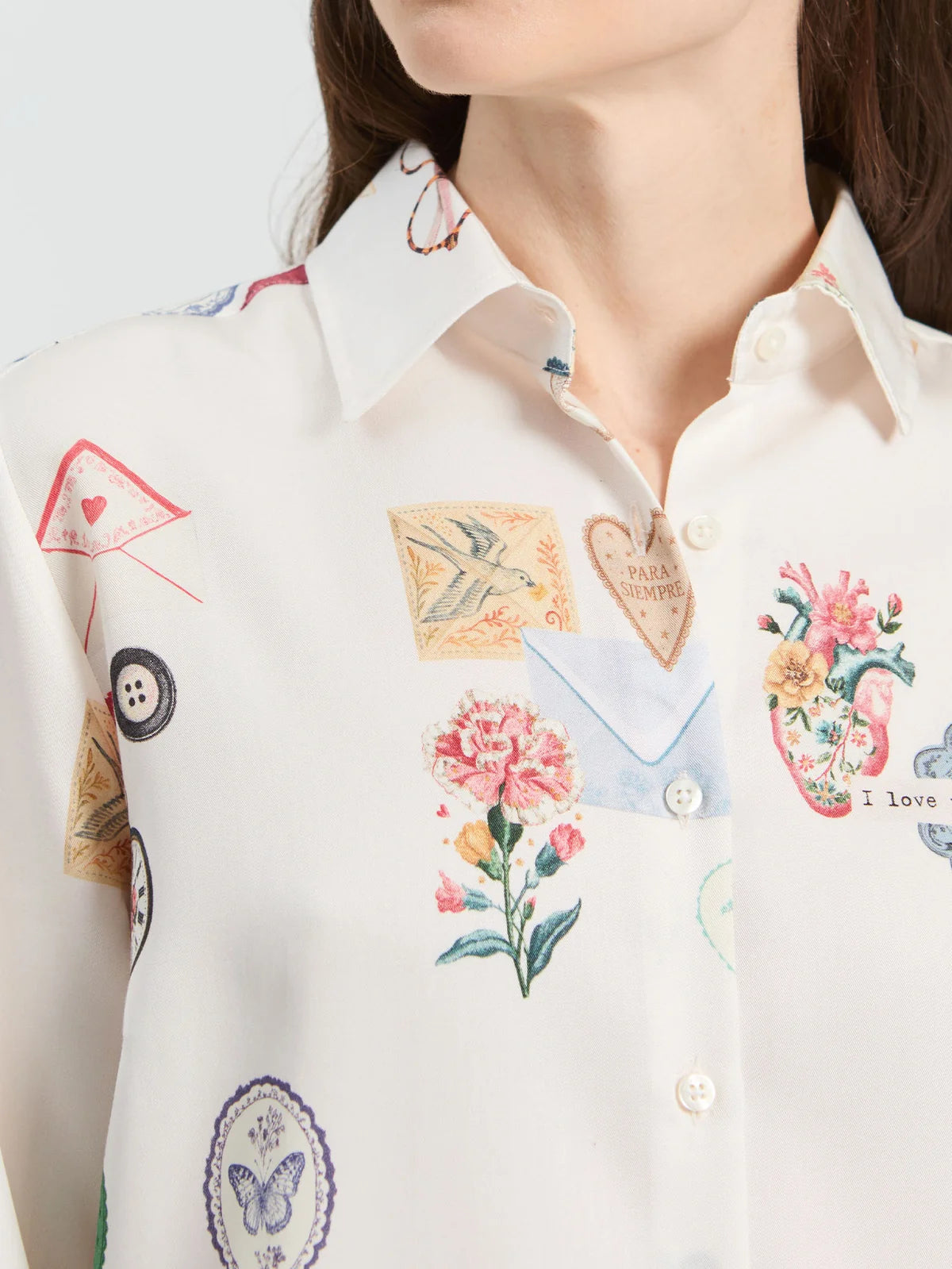 Camisa branca Vilagallo Multicolor Love