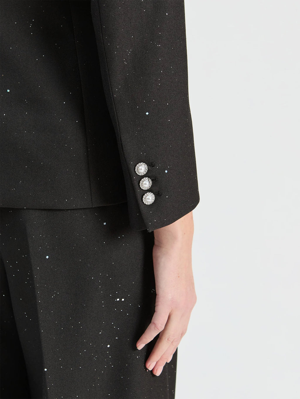 Blazer preto Vilagallo com detalhes prateados – imagem 2