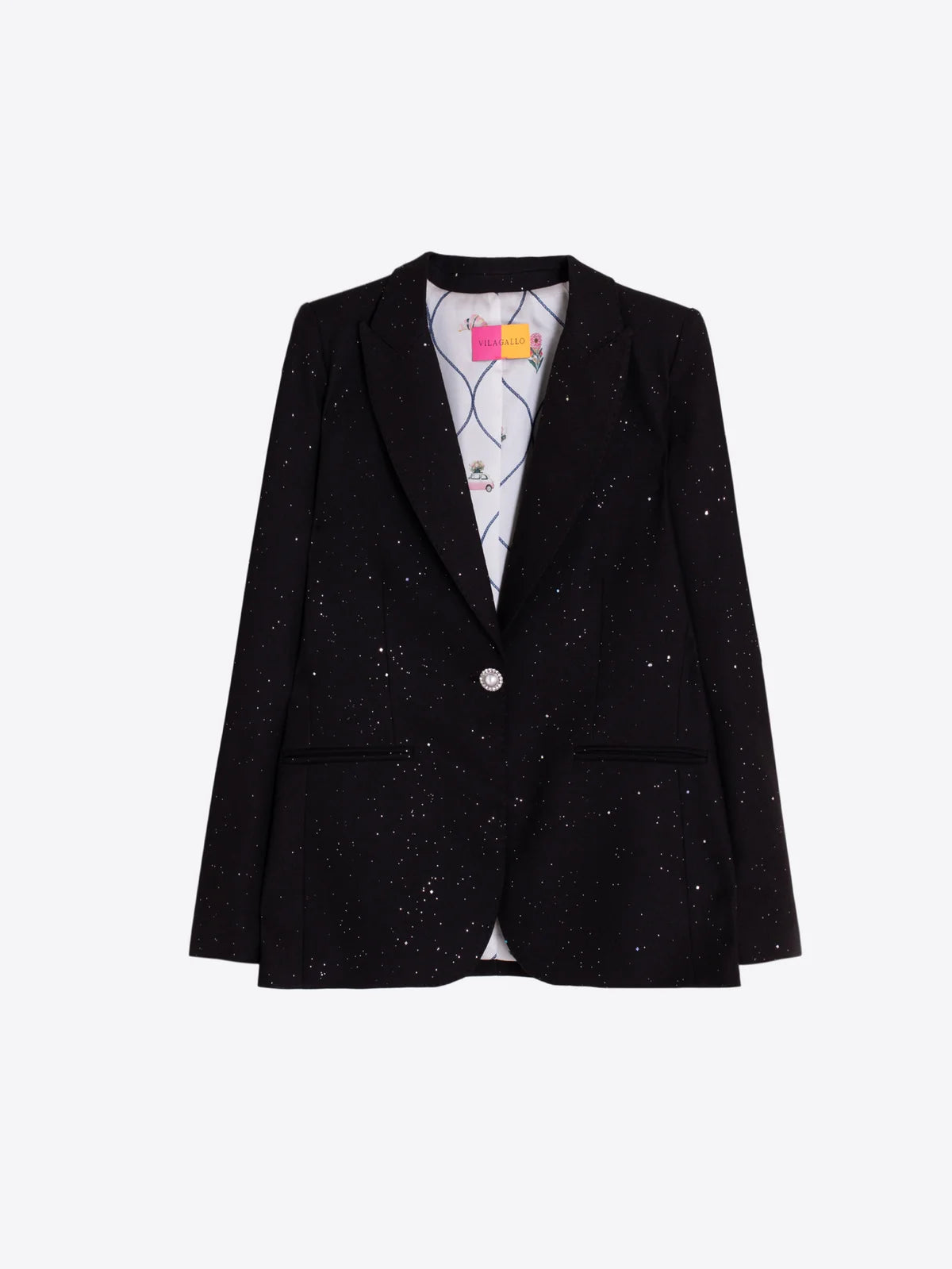 Blazer preto Vilagallo com detalhes prateados – imagem 3