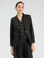 Blazer preto Vilagallo com detalhes prateados