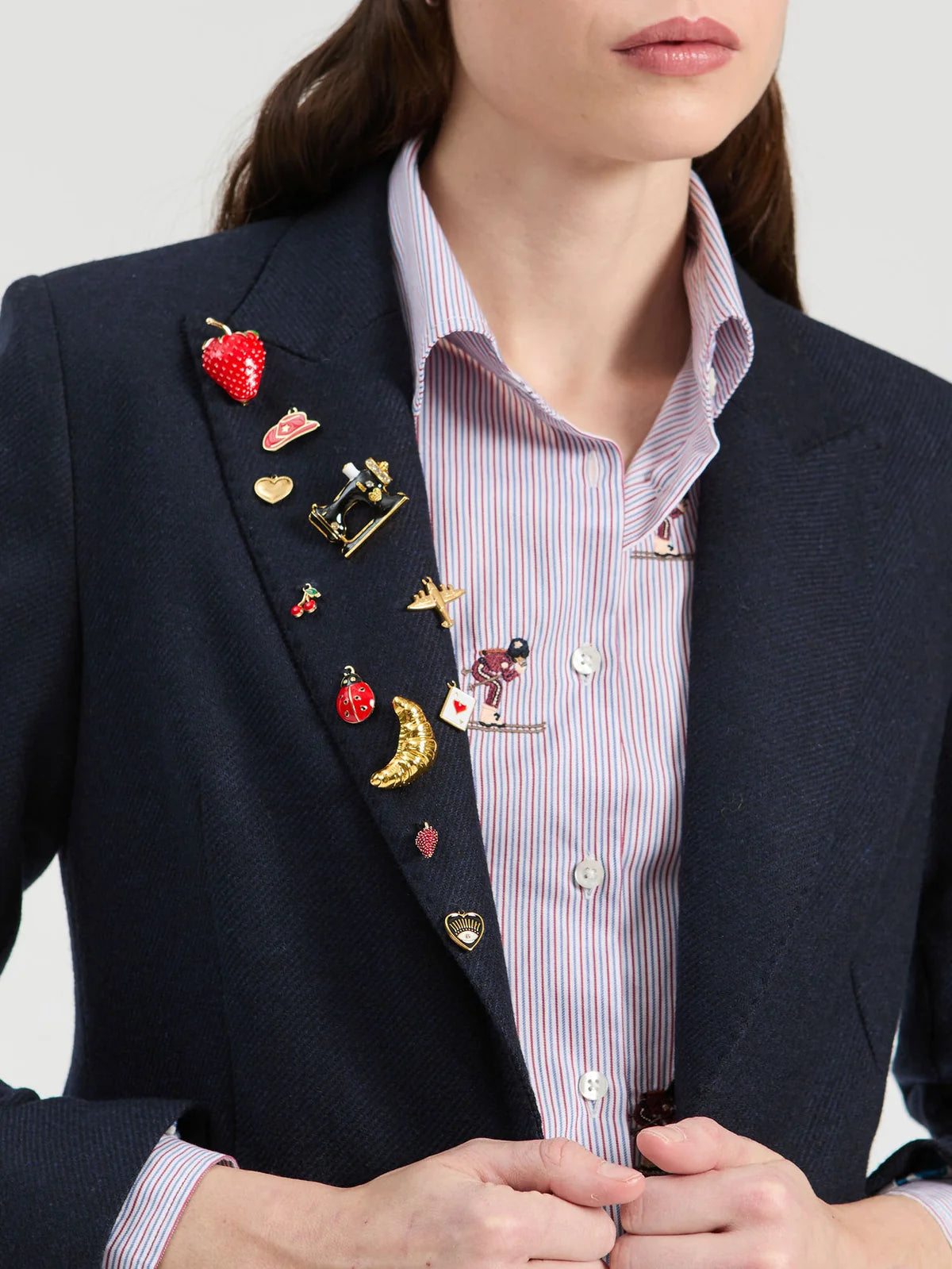 Blazer Vilagallo azul-marinho com aplicações – imagem 3
