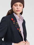 Blazer Vilagallo azul-marinho com aplicações